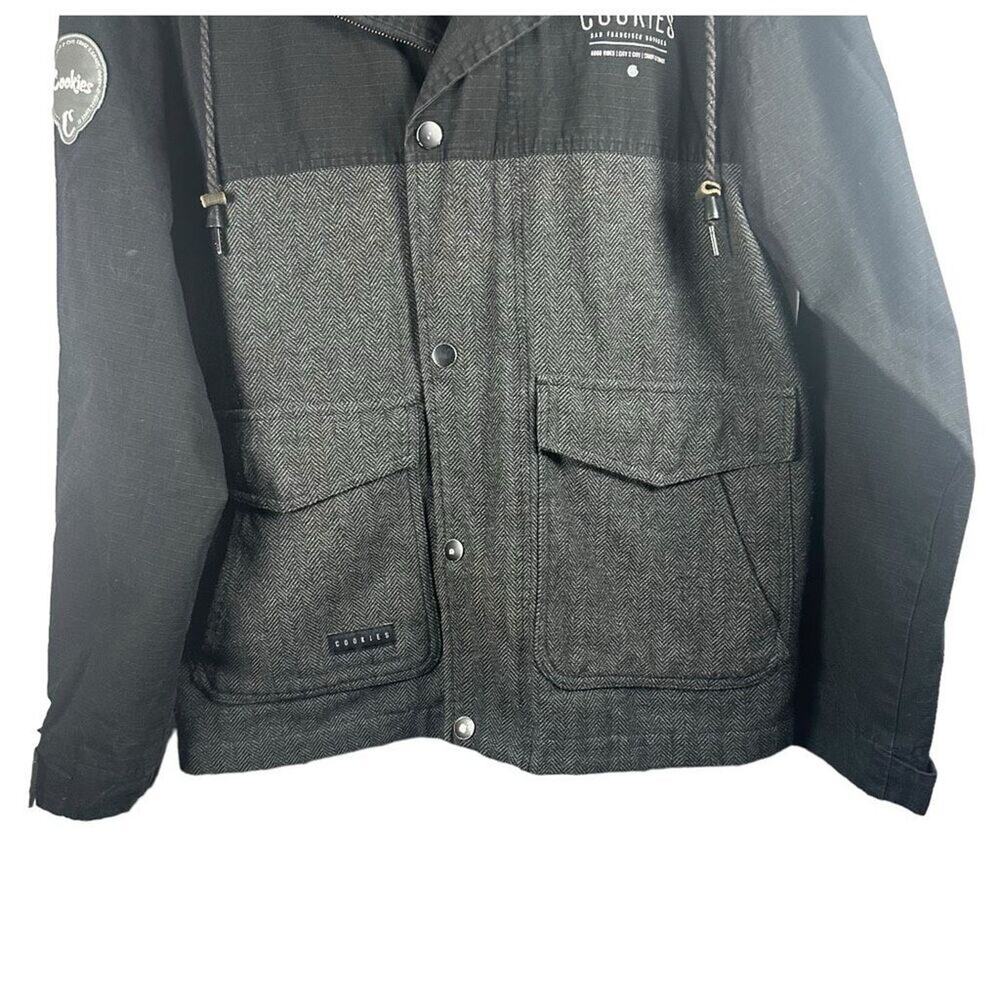 Cookies Designer Streetwear Wool Full Zip Coat Men’s S - Urban Preppy Luxury Y2K - Picture 5 of 16